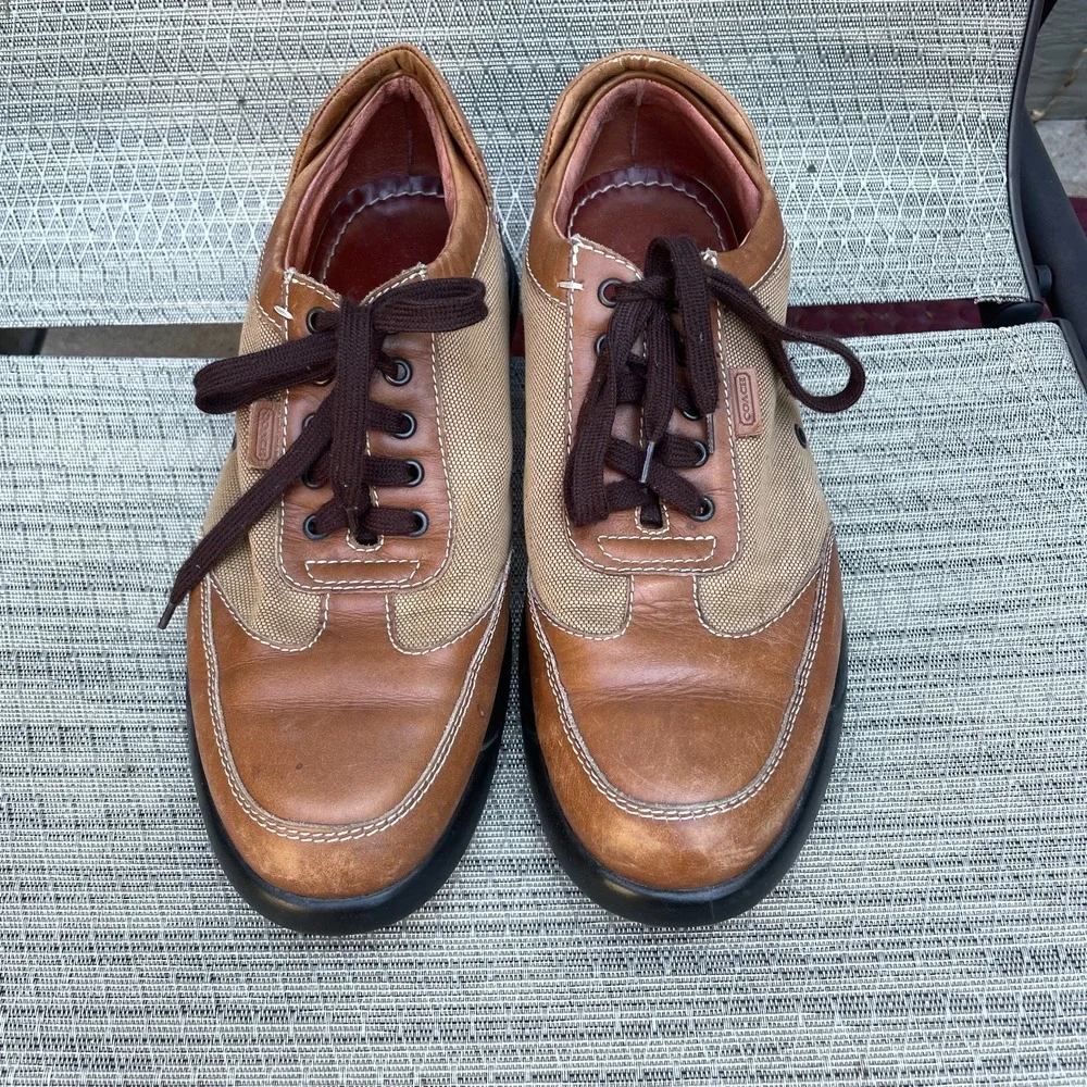 Coach Mens Size 11 D Timothy Casual Dress Shoe Made In Italy Brown‎ Tan P 992